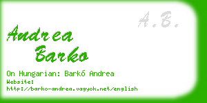 andrea barko business card